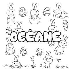 Coloriage OC&Eacute;ANE - d&eacute;cor Paques