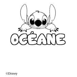 Coloriage OC&Eacute;ANE - d&eacute;cor Stitch