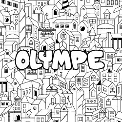 Coloriage OLYMPE - d&eacute;cor Ville
