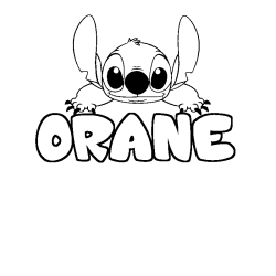 Coloriage prénom ORANE - décor Stitch
