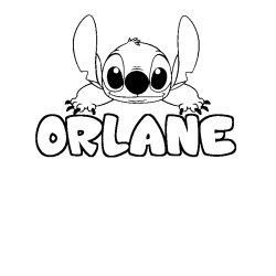 Coloriage prénom ORLANE - décor Stitch