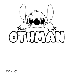 Coloriage pr&eacute;nom OTHMAN - d&eacute;cor Stitch