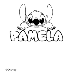 Coloriage PAMELA - d&eacute;cor Stitch
