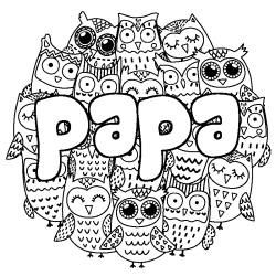 Coloriage papa - d&eacute;cor Chouettes