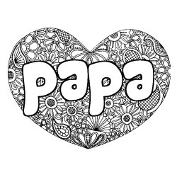 Coloriage papa - d&eacute;cor Mandala coeur