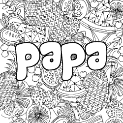 Coloriage papa - d&eacute;cor Mandala fruits
