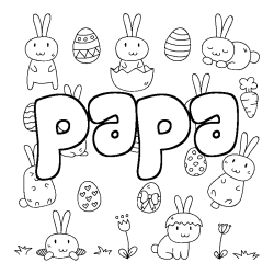 Coloriage papa - d&eacute;cor Paques