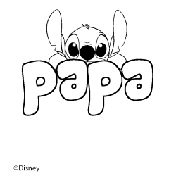 Coloriage papa - d&eacute;cor Stitch