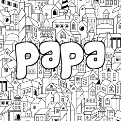 Coloriage papa - d&eacute;cor Ville