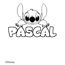 Coloriage pr&eacute;nom PASCAL - d&eacute;cor Stitch