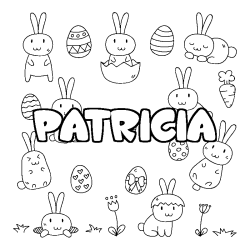 Coloriage PATRICIA - d&eacute;cor Paques