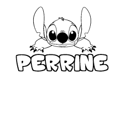 Coloriage prénom PERRINE - décor Stitch