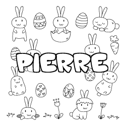 Coloriage PIERRE - d&eacute;cor Paques