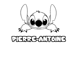 Coloriage prénom PIERRE-ANTOINE - décor Stitch