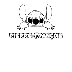 Coloriage prénom PIERRE-FRANÇOIS - décor Stitch