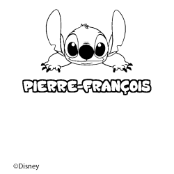 Coloriage pr&eacute;nom PIERRE-FRAN&Ccedil;OIS - d&eacute;cor Stitch