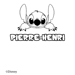 Coloriage pr&eacute;nom PIERRE-HENRI - d&eacute;cor Stitch