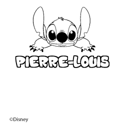 Coloriage pr&eacute;nom PIERRE-LOUIS - d&eacute;cor Stitch