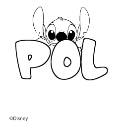 Coloriage pr&eacute;nom POL - d&eacute;cor Stitch