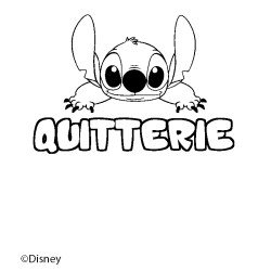 Coloriage pr&eacute;nom QUITTERIE - d&eacute;cor Stitch