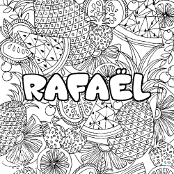 Coloriage RAFA&Euml;L - d&eacute;cor Mandala fruits
