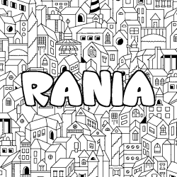 Coloriage RANIA - d&eacute;cor Ville