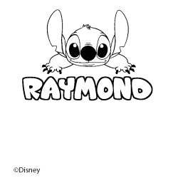 Coloriage pr&eacute;nom RAYMOND - d&eacute;cor Stitch
