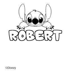 Coloriage pr&eacute;nom ROBERT - d&eacute;cor Stitch