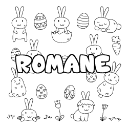 Coloriage ROMANE - d&eacute;cor Paques