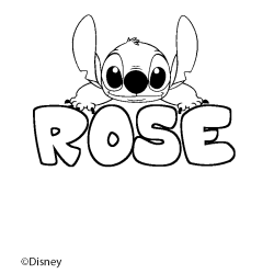Coloriage pr&eacute;nom ROSE - d&eacute;cor Stitch