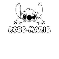 Coloriage prénom ROSE-MARIE - décor Stitch