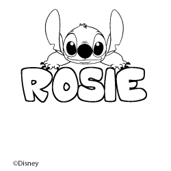 Coloriage pr&eacute;nom ROSIE - d&eacute;cor Stitch