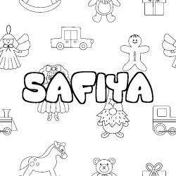 Coloriage SAFIYA - d&eacute;cor Jouets