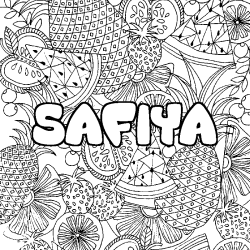 Coloriage SAFIYA - d&eacute;cor Mandala fruits