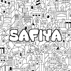 Coloriage SAFIYA - d&eacute;cor Ville