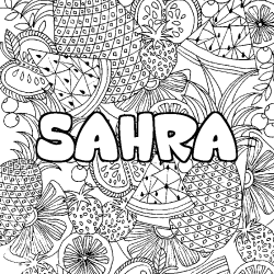 Coloriage SAHRA - d&eacute;cor Mandala fruits