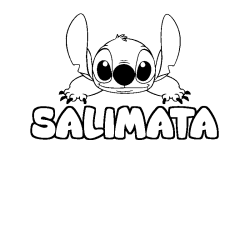 Coloriage prénom SALIMATA - décor Stitch