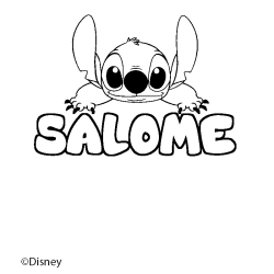 Coloriage pr&eacute;nom SALOME - d&eacute;cor Stitch