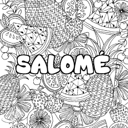 Coloriage prénom SALOMÉ - décor Mandala fruits
