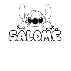 Coloriage prénom SALOMÉ - décor Stitch