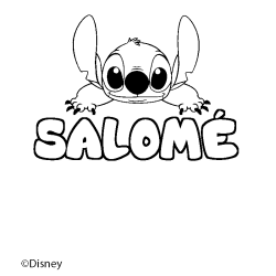 Coloriage pr&eacute;nom SALOM&Eacute; - d&eacute;cor Stitch