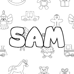 Coloriage SAM - d&eacute;cor Jouets