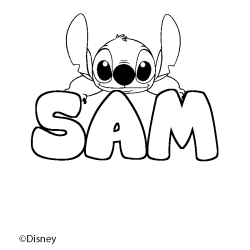 Coloriage SAM - d&eacute;cor Stitch