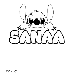 Coloriage SANAA - d&eacute;cor Stitch