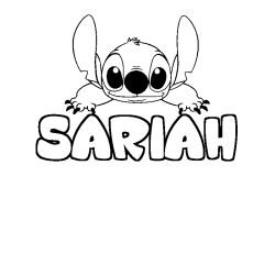Coloriage prénom SARIAH - décor Stitch