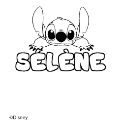 Coloriage pr&eacute;nom S&Eacute;L&Egrave;NE - d&eacute;cor Stitch