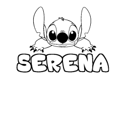 Coloriage prénom SERENA - décor Stitch