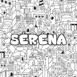 Coloriage S&Eacute;R&Eacute;NA - d&eacute;cor Ville