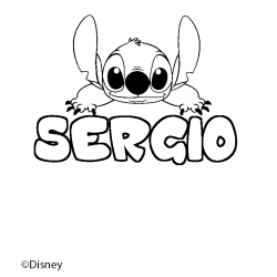 Coloriage SERGIO - d&eacute;cor Stitch