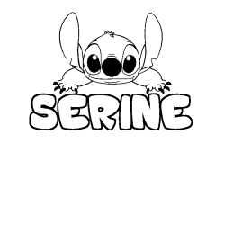 Coloriage prénom SERINE - décor Stitch